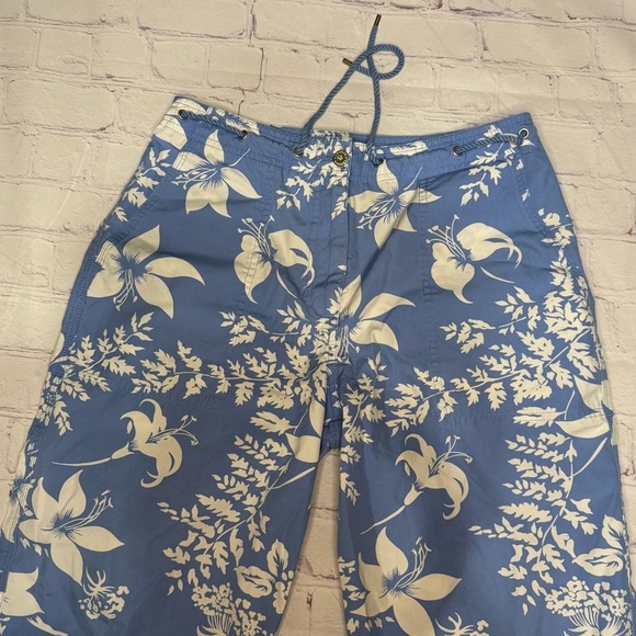 LAUREN RALPH LAUREN vintage y2k Floral Blue and White   cropped Pants 6 petite - Picture 14 of 16